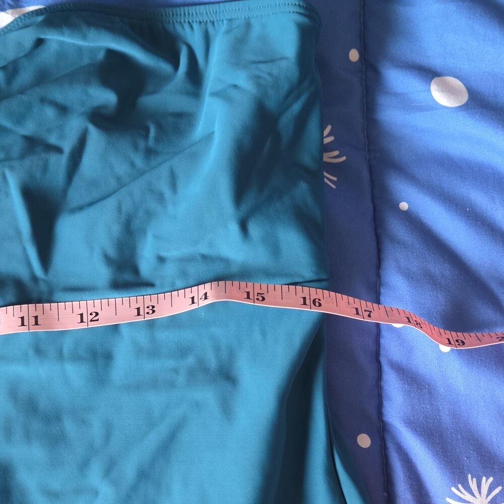 Cami Swim Teal Swimdress Halter Adjustable Straps Lined Women's 14T Tall Boned - Picture 3 of 8